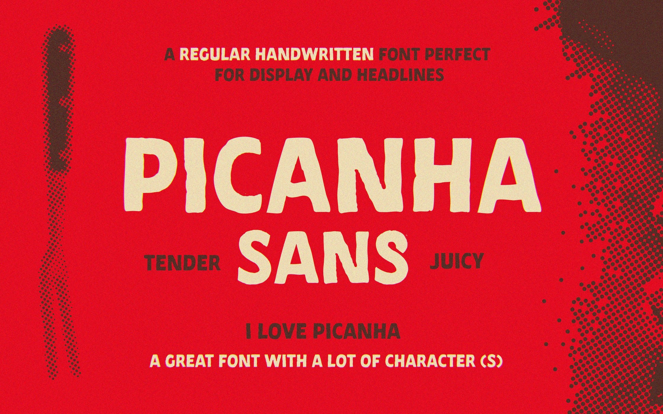 Picanha Sans hand-drawn display typeface specimen