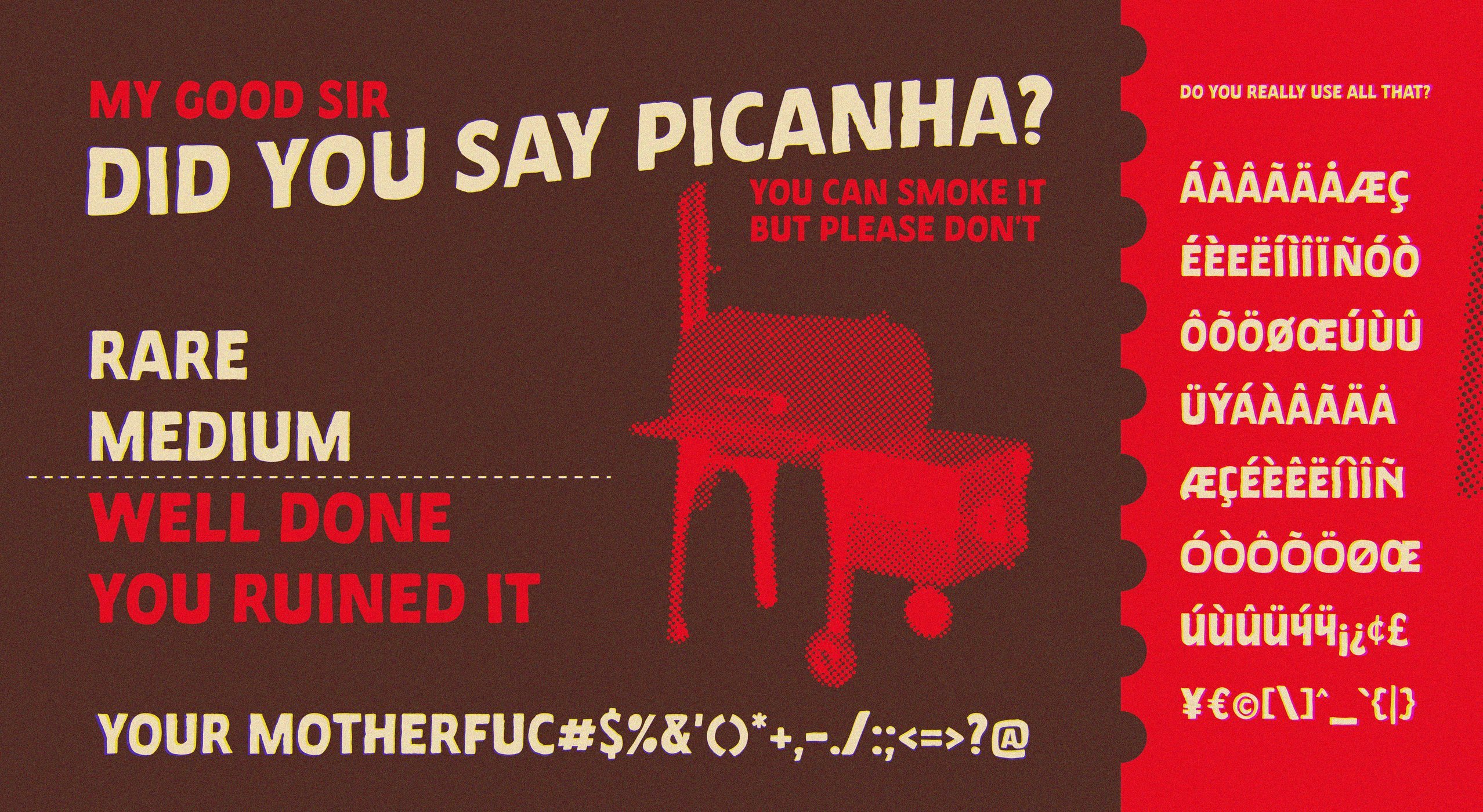 Picanha Sans hand-drawn display typeface specimen